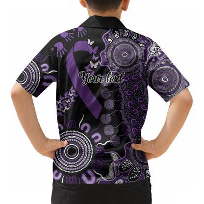 Memories Matter Alzheimers Support Personalised Kid Hawaiian Shirt Aboriginal Ribbon Dot Painting