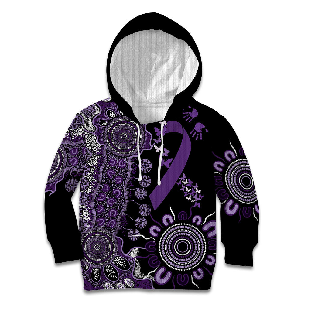 Memories Matter Alzheimers Support Personalised Kid Hoodie Aboriginal Ribbon Dot Painting
