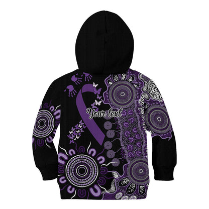 Memories Matter Alzheimers Support Personalised Kid Hoodie Aboriginal Ribbon Dot Painting