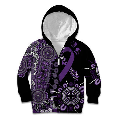 Memories Matter Alzheimers Support Personalised Kid Hoodie Aboriginal Ribbon Dot Painting