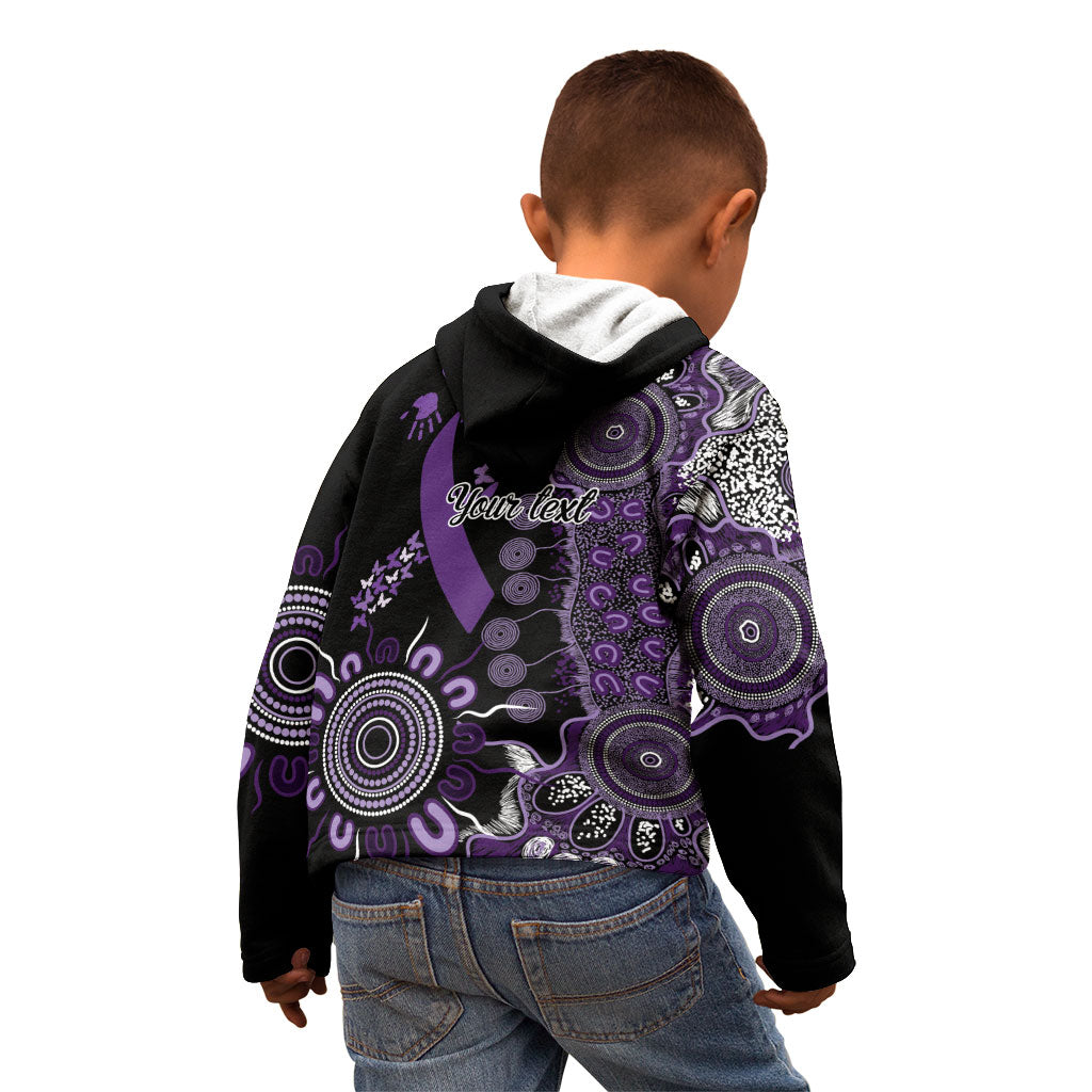 Memories Matter Alzheimers Support Personalised Kid Hoodie Aboriginal Ribbon Dot Painting