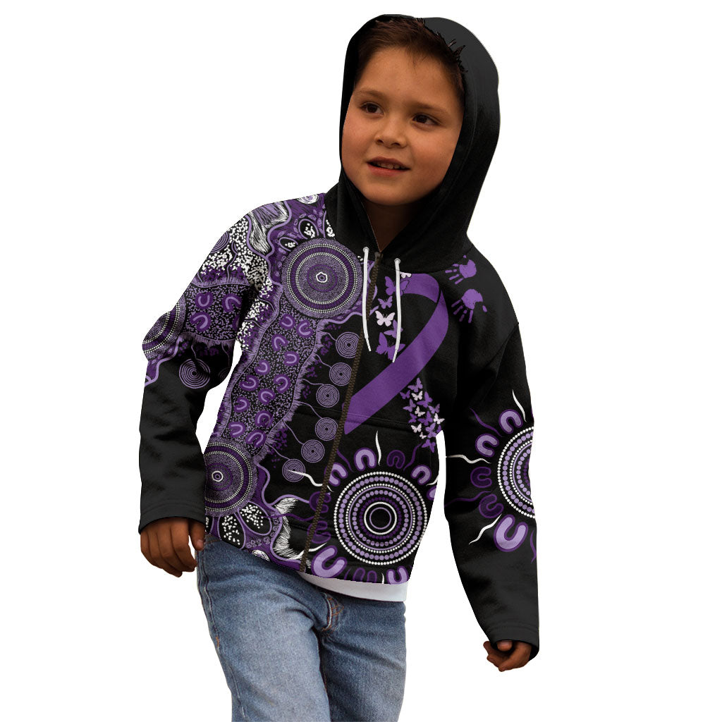 Memories Matter Alzheimers Support Personalised Kid Hoodie Aboriginal Ribbon Dot Painting