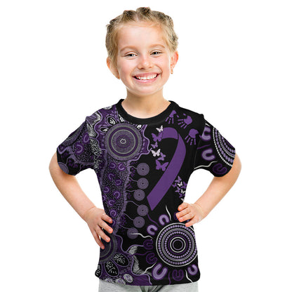 Memories Matter Alzheimers Support Personalised Kid T Shirt Aboriginal Ribbon Dot Painting