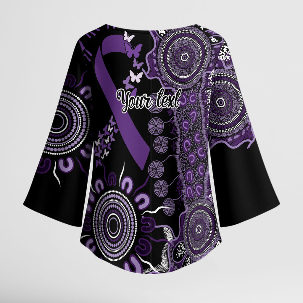 Memories Matter Alzheimers Support Personalised Kimono Sleeve Blouse Aboriginal Ribbon Dot Painting