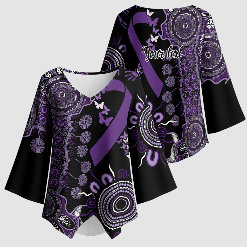Memories Matter Alzheimers Support Personalised Kimono Sleeve Blouse Aboriginal Ribbon Dot Painting