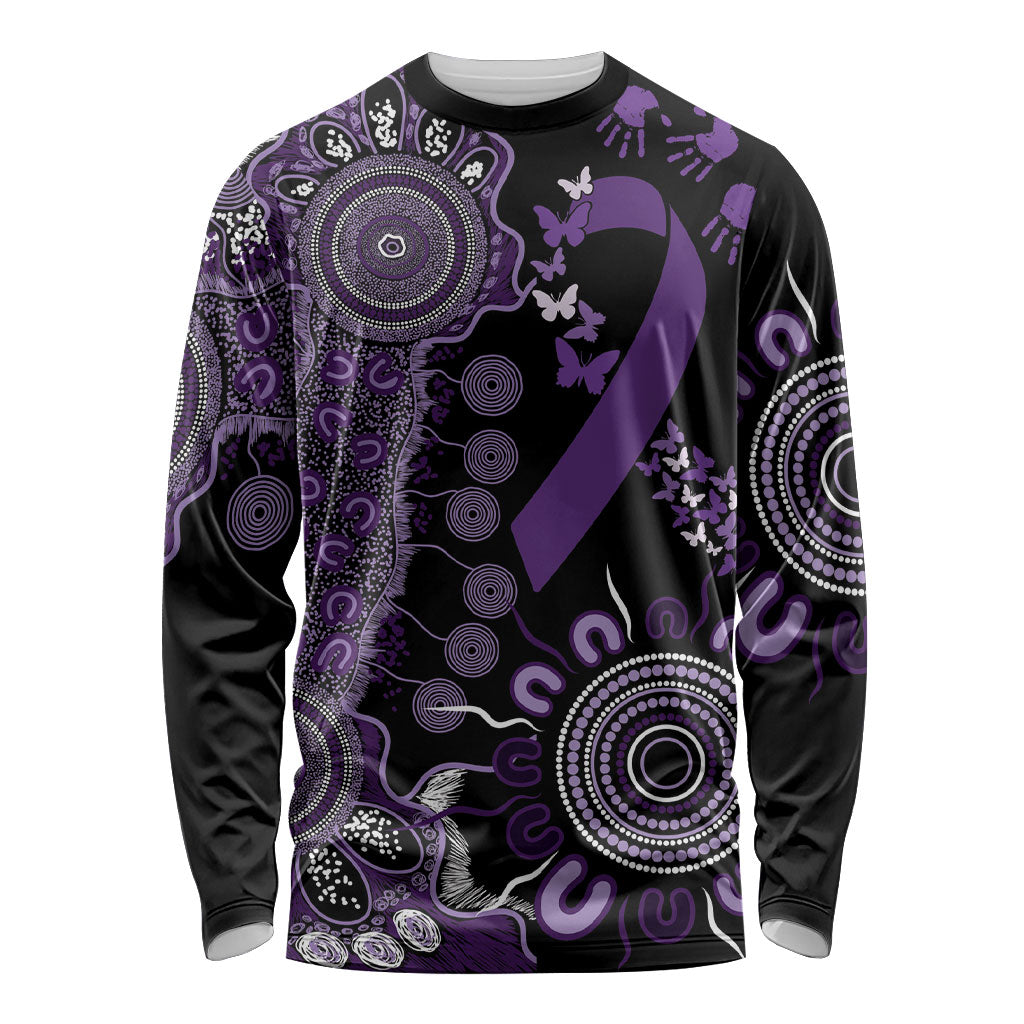 Memories Matter Alzheimers Support Personalised Long Sleeve Shirt Aboriginal Ribbon Dot Painting