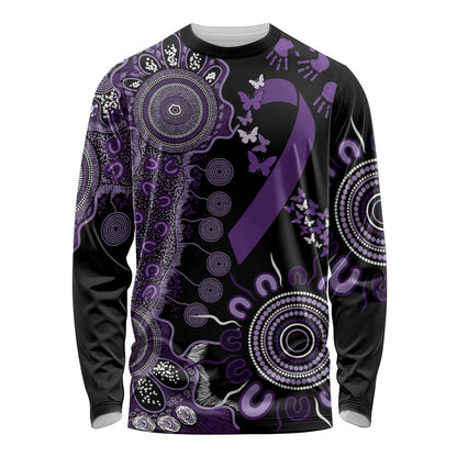 Memories Matter Alzheimers Support Personalised Long Sleeve Shirt Aboriginal Ribbon Dot Painting