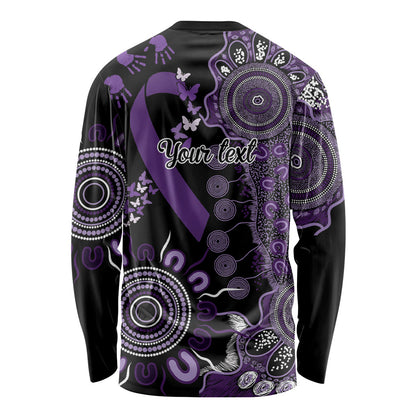 Memories Matter Alzheimers Support Personalised Long Sleeve Shirt Aboriginal Ribbon Dot Painting