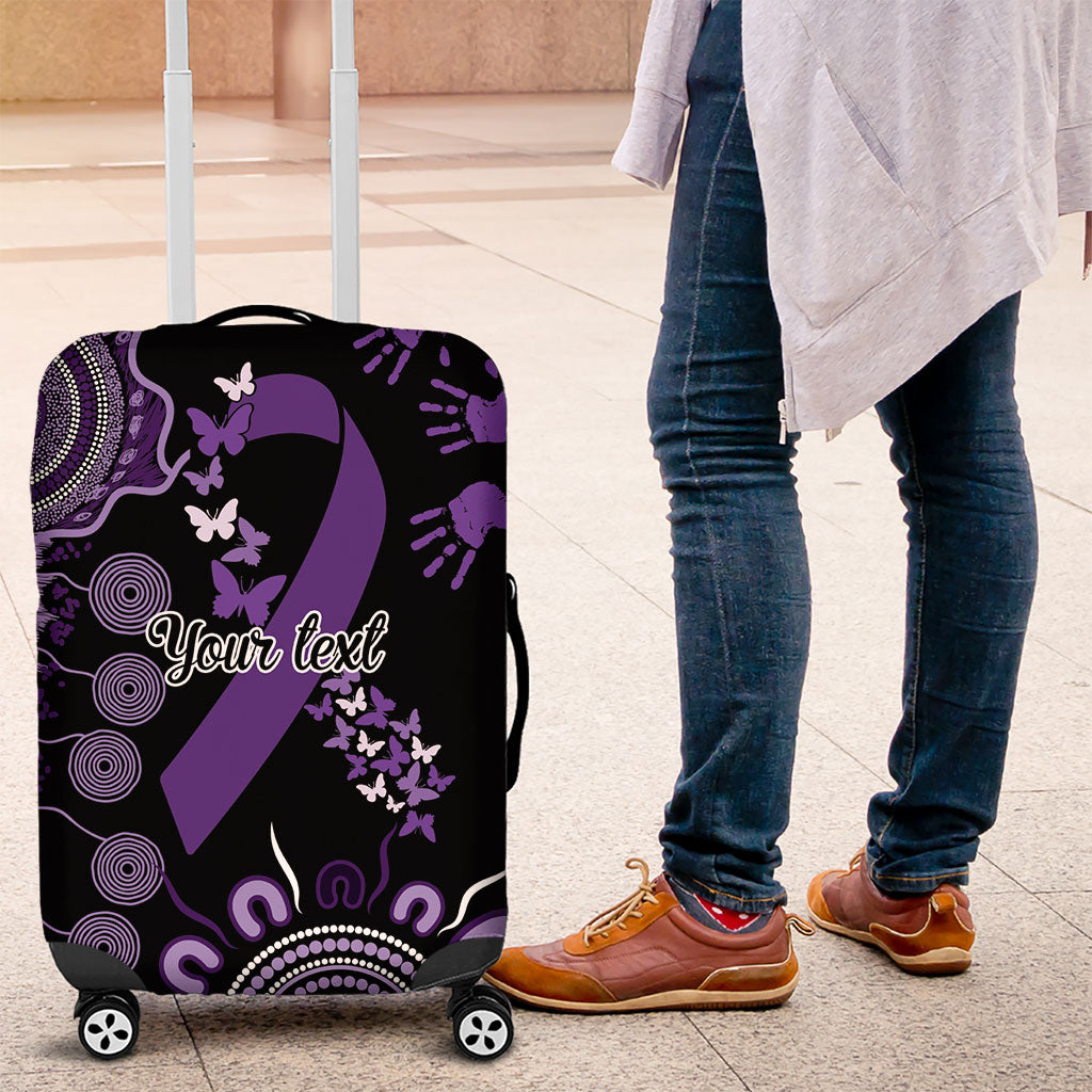 Memories Matter Alzheimers Support Personalised Luggage Cover Aboriginal Ribbon Dot Painting
