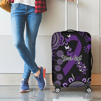 Memories Matter Alzheimers Support Personalised Luggage Cover Aboriginal Ribbon Dot Painting