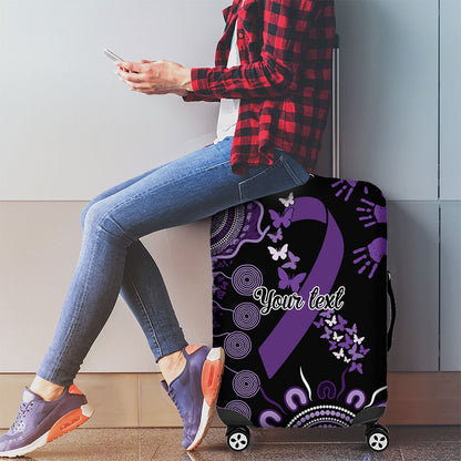 Memories Matter Alzheimers Support Personalised Luggage Cover Aboriginal Ribbon Dot Painting