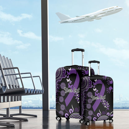 Memories Matter Alzheimers Support Personalised Luggage Cover Aboriginal Ribbon Dot Painting