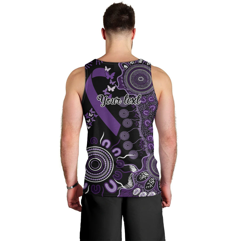 Memories Matter Alzheimers Support Personalised Men Tank Top Aboriginal Ribbon Dot Painting