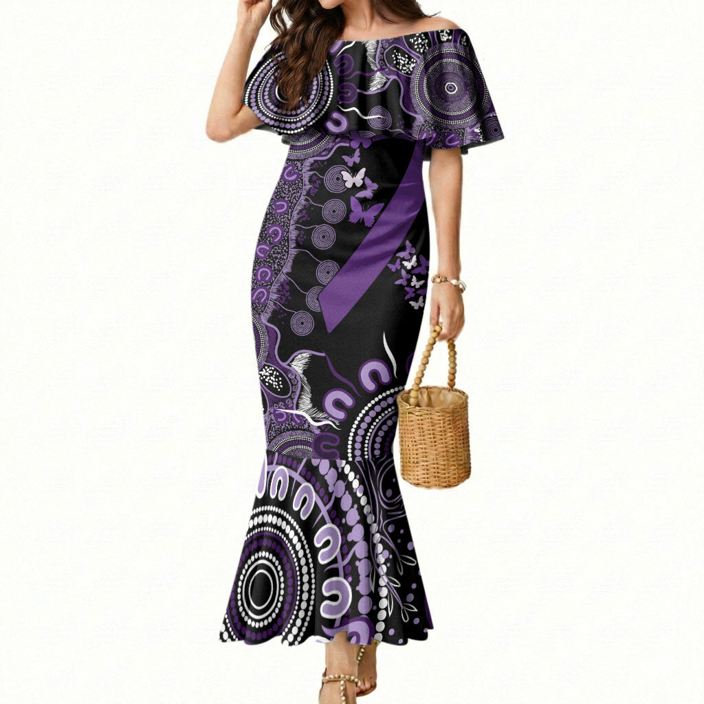 Memories Matter Alzheimers Support Personalised Mermaid Dress Aboriginal Ribbon Dot Painting