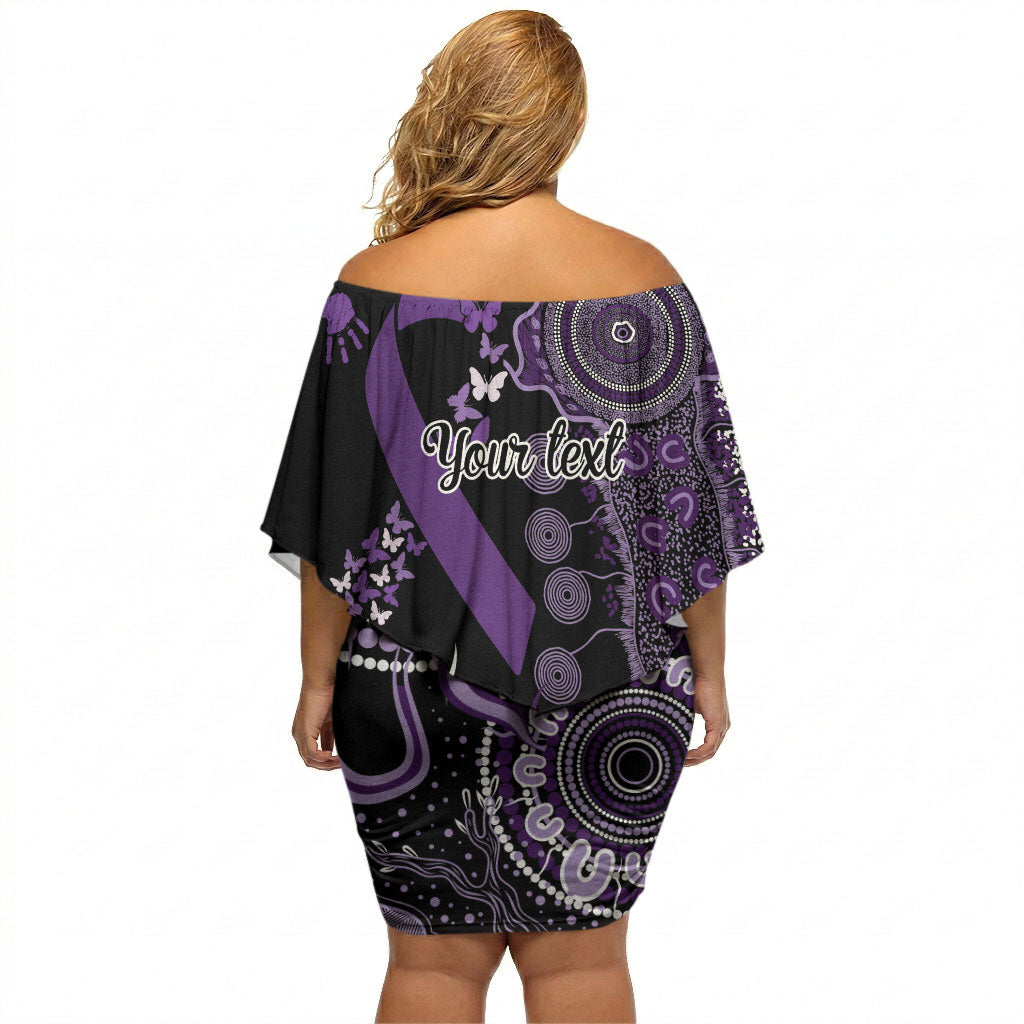 Memories Matter Alzheimers Support Personalised Off Shoulder Short Dress Aboriginal Ribbon Dot Painting