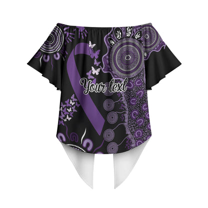 Memories Matter Alzheimers Support Personalised Off Shoulder Wrap Waist Top Aboriginal Ribbon Dot Painting