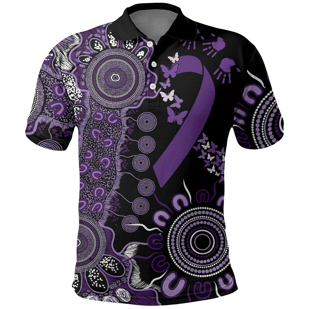 Memories Matter Alzheimers Support Personalised Polo Shirt Aboriginal Ribbon Dot Painting