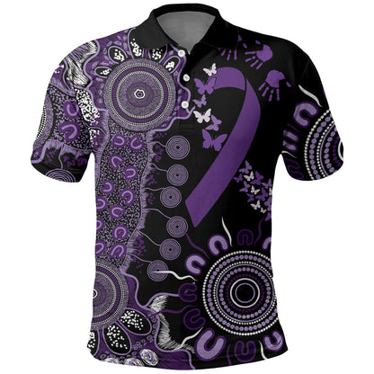 Memories Matter Alzheimers Support Personalised Polo Shirt Aboriginal Ribbon Dot Painting