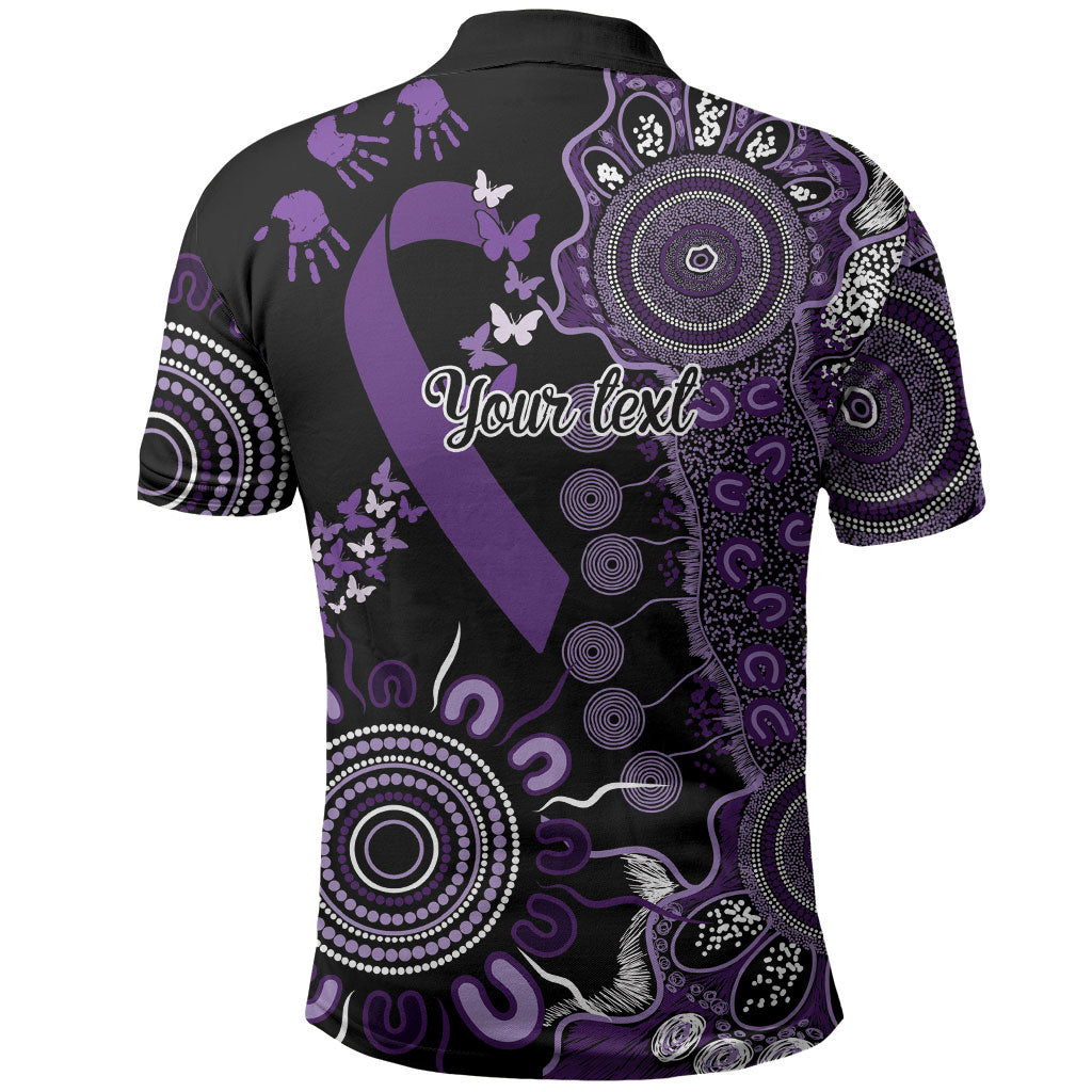 Memories Matter Alzheimers Support Personalised Polo Shirt Aboriginal Ribbon Dot Painting