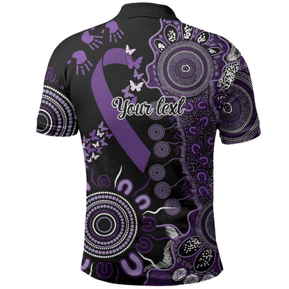 Memories Matter Alzheimers Support Personalised Polo Shirt Aboriginal Ribbon Dot Painting