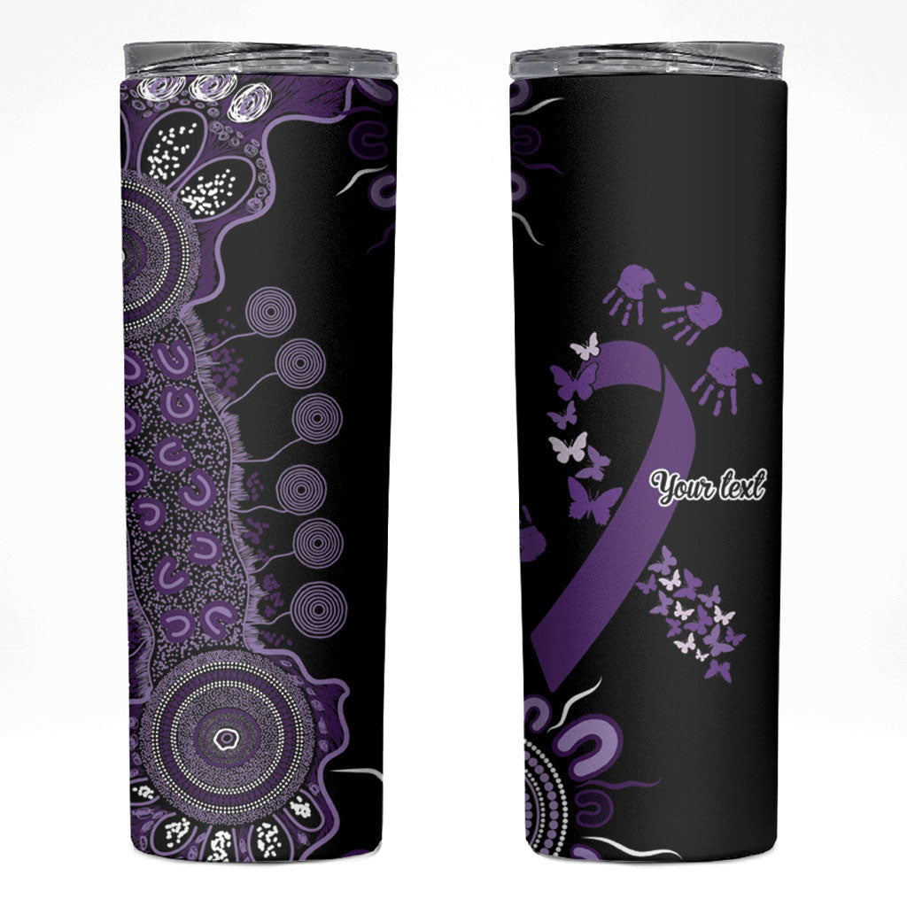 Memories Matter Alzheimers Support Personalised Skinny Tumbler Aboriginal Ribbon Dot Painting