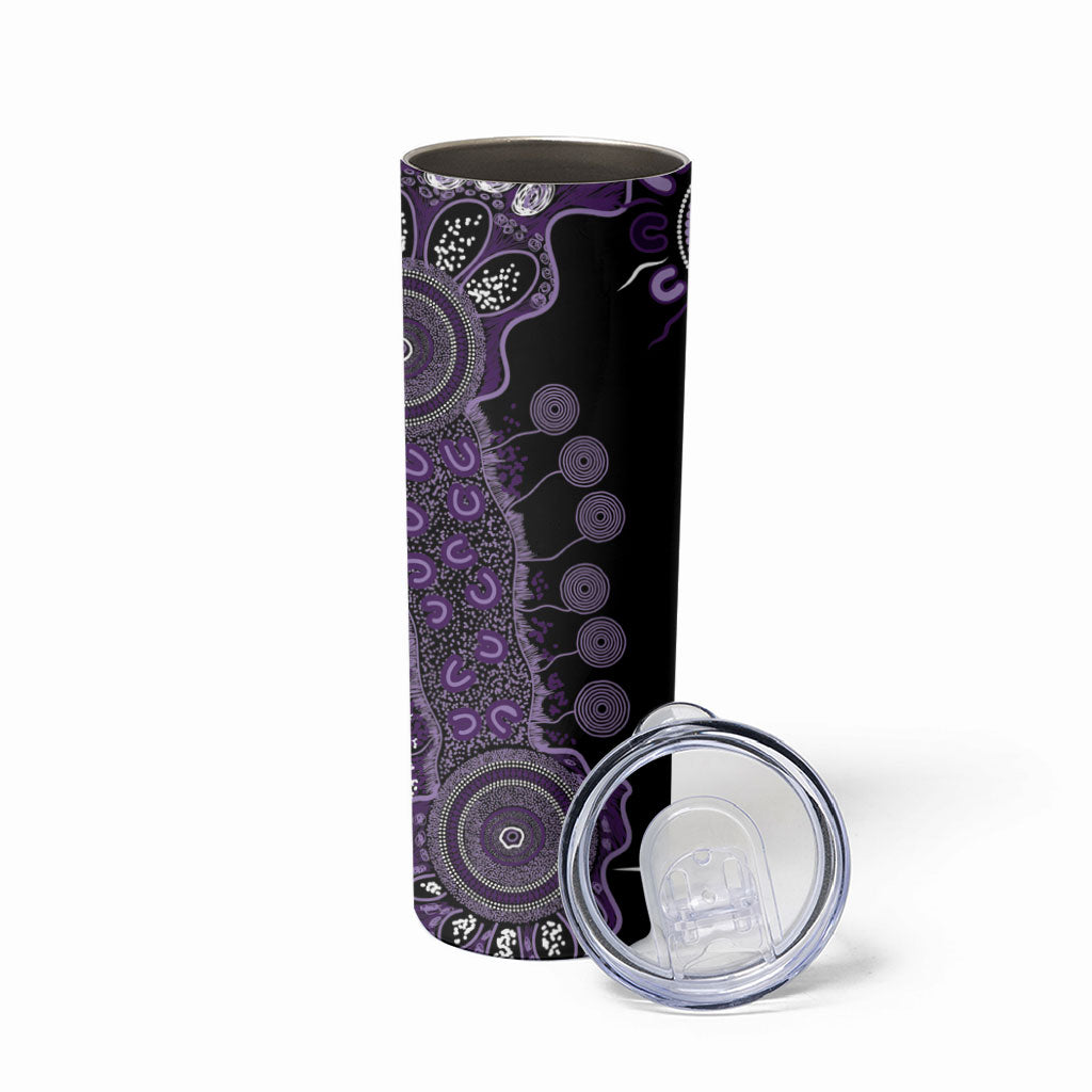 Memories Matter Alzheimers Support Personalised Skinny Tumbler Aboriginal Ribbon Dot Painting