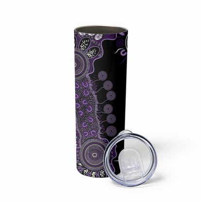 Memories Matter Alzheimers Support Personalised Skinny Tumbler Aboriginal Ribbon Dot Painting