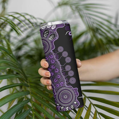 Memories Matter Alzheimers Support Personalised Skinny Tumbler Aboriginal Ribbon Dot Painting