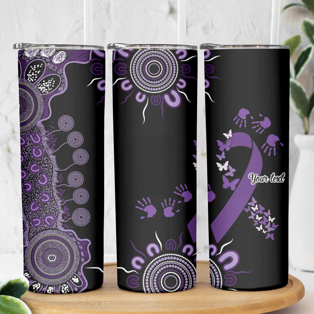 Memories Matter Alzheimers Support Personalised Skinny Tumbler Aboriginal Ribbon Dot Painting