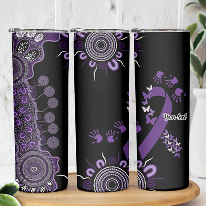 Memories Matter Alzheimers Support Personalised Skinny Tumbler Aboriginal Ribbon Dot Painting