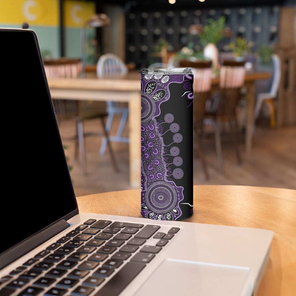 Memories Matter Alzheimers Support Personalised Skinny Tumbler Aboriginal Ribbon Dot Painting