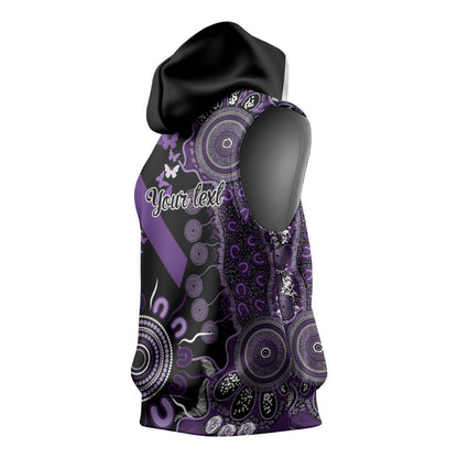 Memories Matter Alzheimers Support Personalised Sleeveless Hoodie Aboriginal Ribbon Dot Painting
