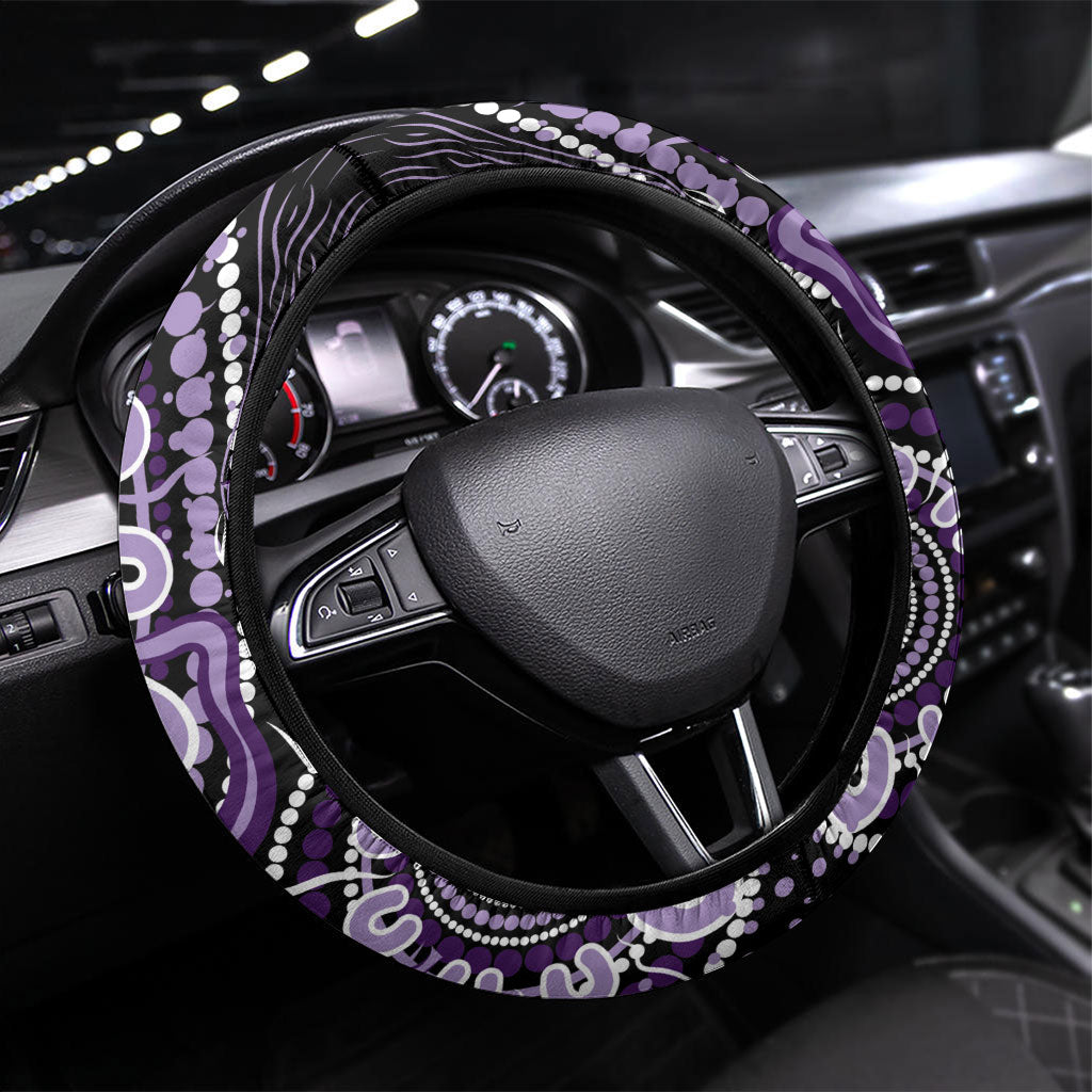 Memories Matter Alzheimers Support Steering Wheel Cover Aboriginal Ribbon Dot Painting
