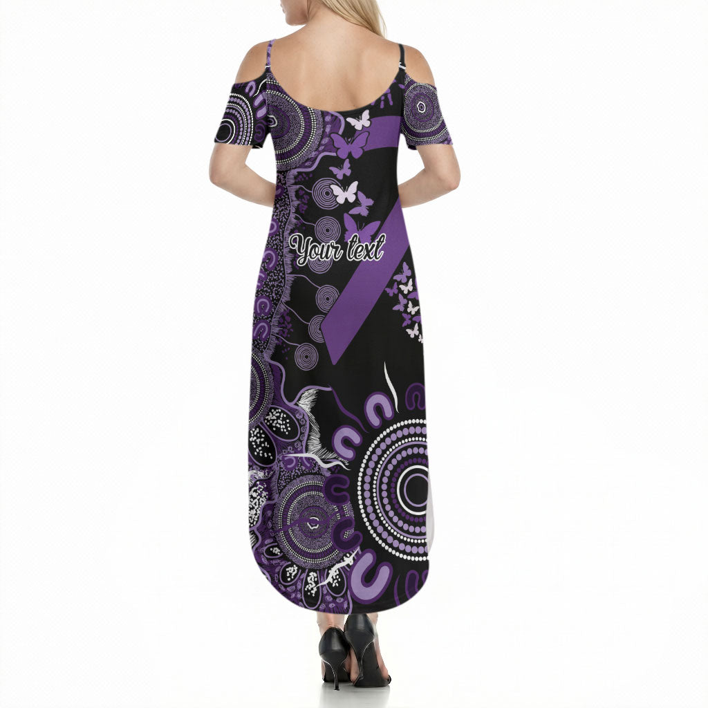 Memories Matter Alzheimers Support Personalised Summer Maxi Dress Aboriginal Ribbon Dot Painting