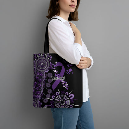 Memories Matter Alzheimers Support Personalised Tote Bag Aboriginal Ribbon Dot Painting