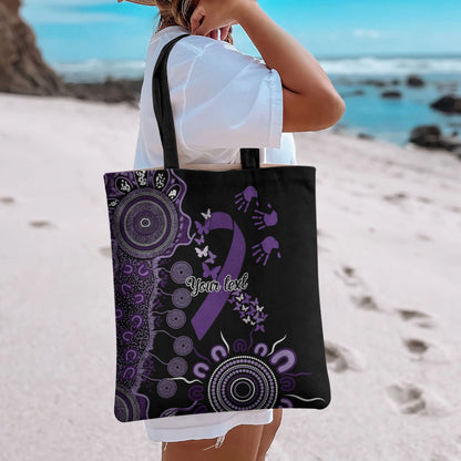 Memories Matter Alzheimers Support Personalised Tote Bag Aboriginal Ribbon Dot Painting