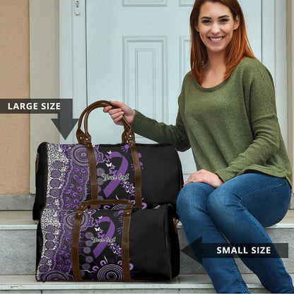Memories Matter Alzheimers Support Personalised Travel Bag Aboriginal Ribbon Dot Painting