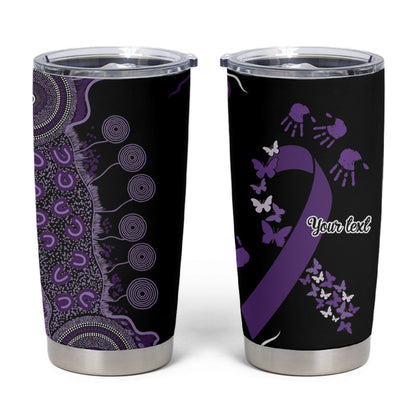 Memories Matter Alzheimers Support Personalised Tumbler Cup Aboriginal Ribbon Dot Painting