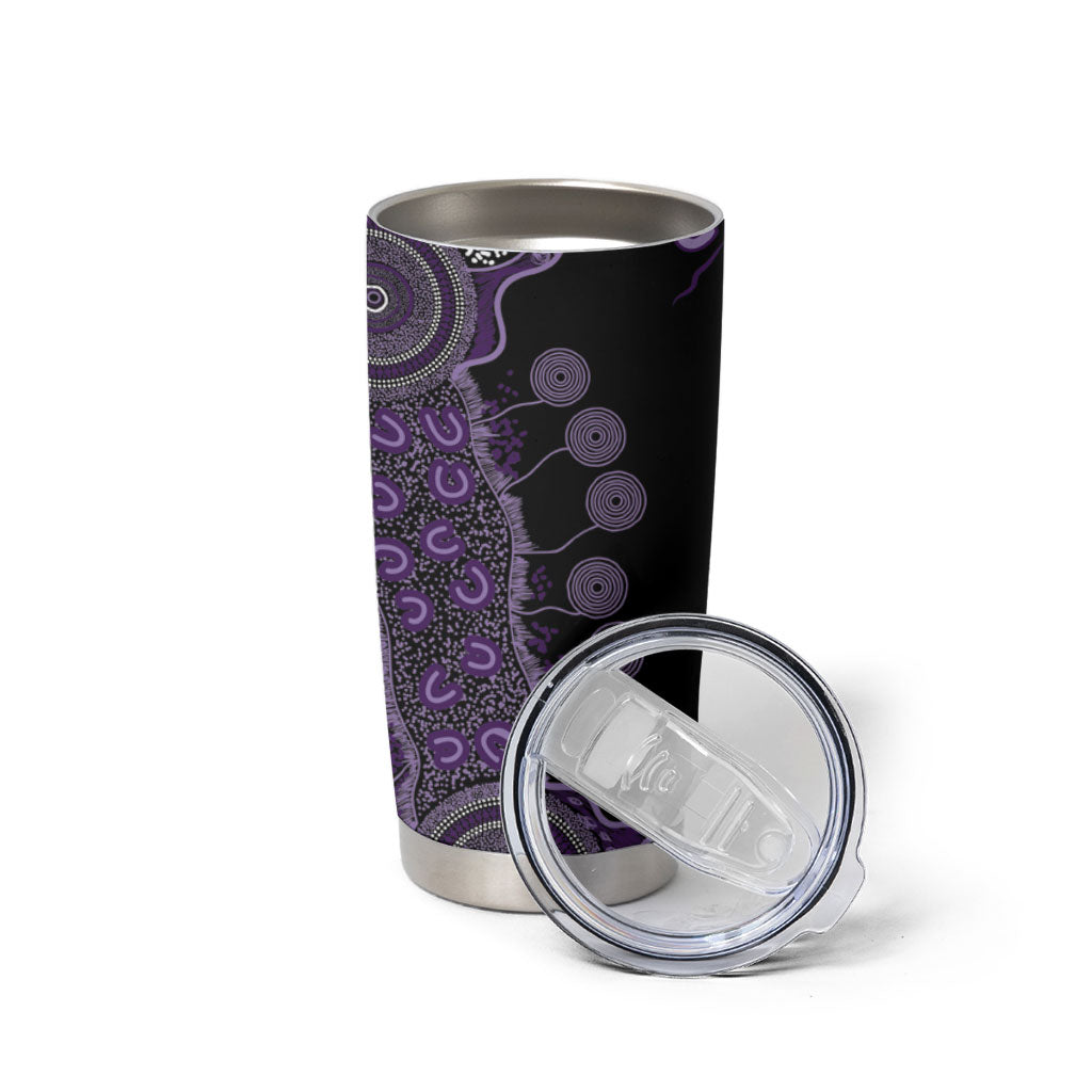 Memories Matter Alzheimers Support Personalised Tumbler Cup Aboriginal Ribbon Dot Painting