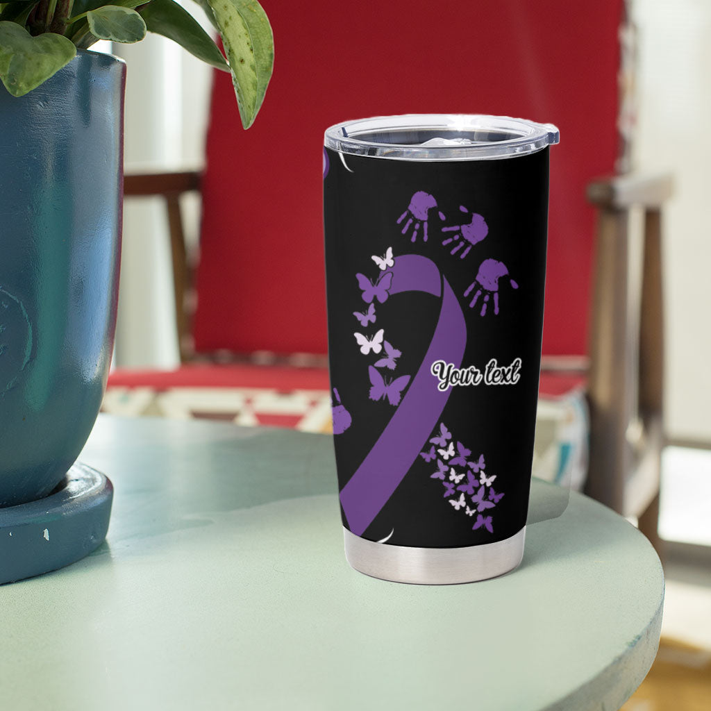 Memories Matter Alzheimers Support Personalised Tumbler Cup Aboriginal Ribbon Dot Painting