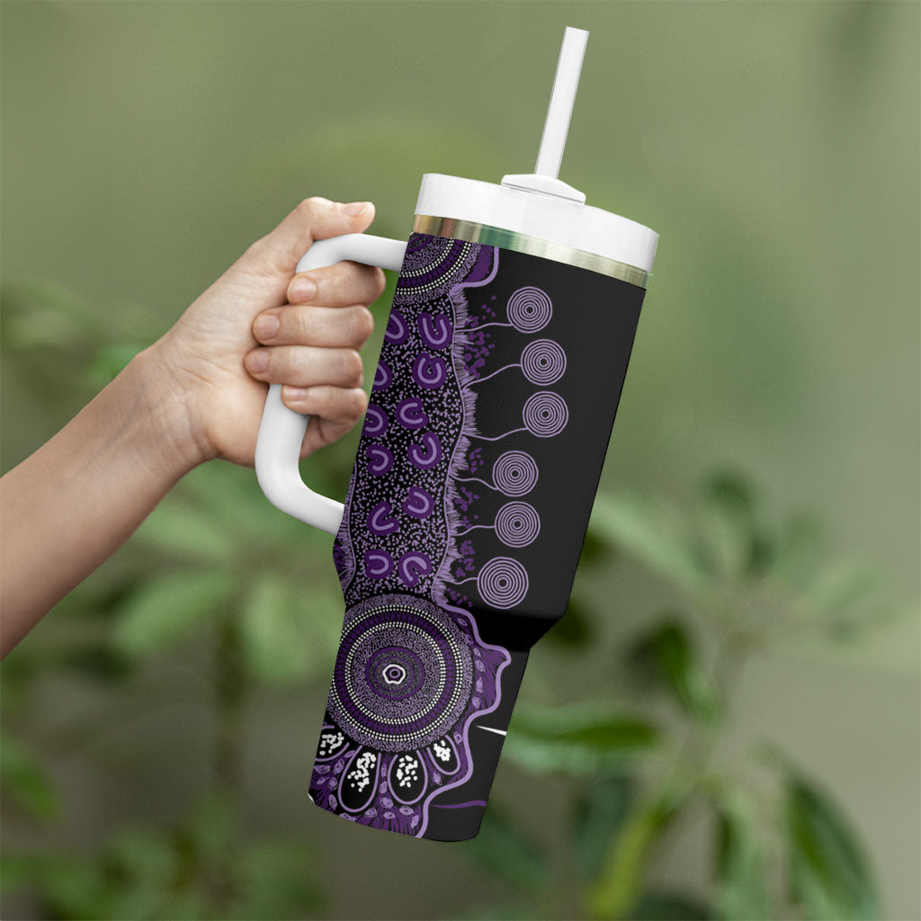 Memories Matter Alzheimers Support Personalised Tumbler With Handle Aboriginal Ribbon Dot Painting