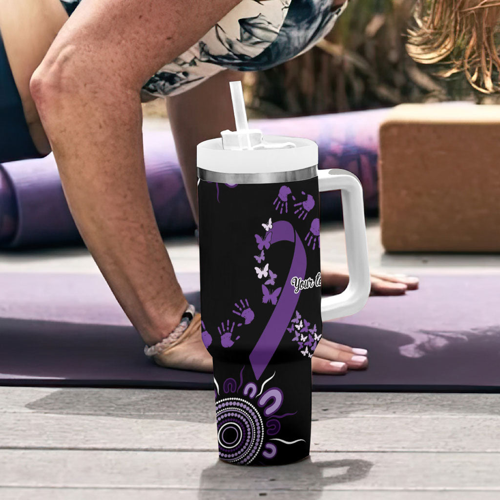 Memories Matter Alzheimers Support Personalised Tumbler With Handle Aboriginal Ribbon Dot Painting