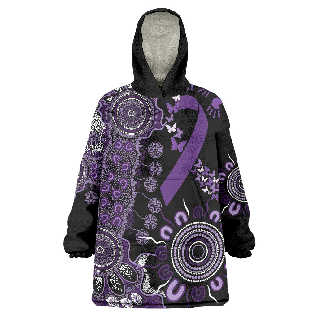 Memories Matter Alzheimers Support Personalised Wearable Blanket Hoodie Aboriginal Ribbon Dot Painting