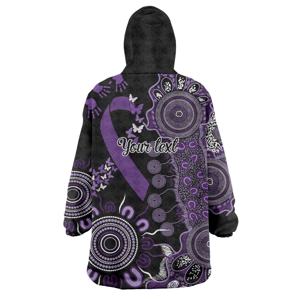 Memories Matter Alzheimers Support Personalised Wearable Blanket Hoodie Aboriginal Ribbon Dot Painting