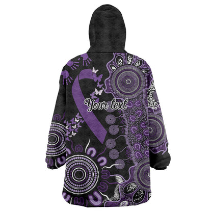 Memories Matter Alzheimers Support Personalised Wearable Blanket Hoodie Aboriginal Ribbon Dot Painting