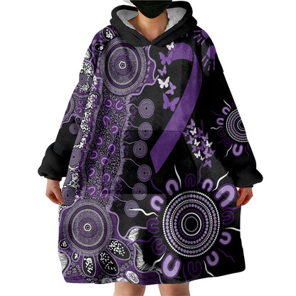 Memories Matter Alzheimers Support Personalised Wearable Blanket Hoodie Aboriginal Ribbon Dot Painting