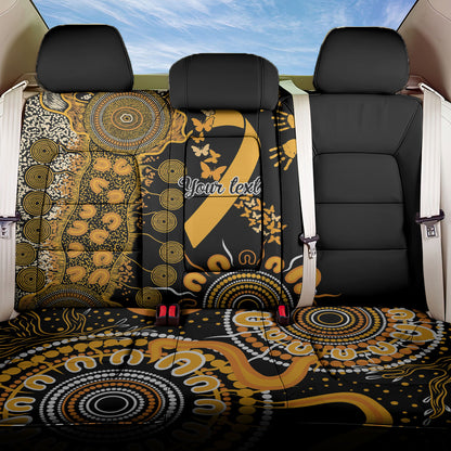 Hope For Childhood Cancer Support Personalised Back Car Seat Cover Aboriginal Gold Ribbon Dot Painting