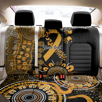 Hope For Childhood Cancer Support Personalised Back Car Seat Cover Aboriginal Gold Ribbon Dot Painting