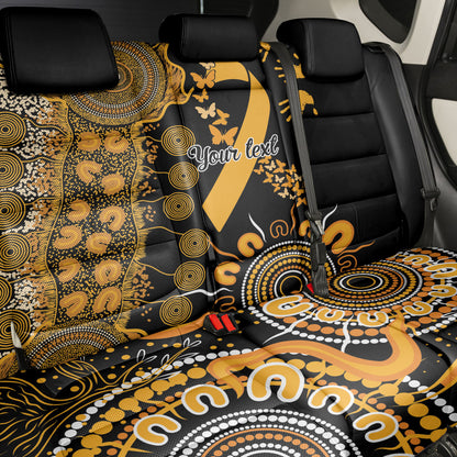 Hope For Childhood Cancer Support Personalised Back Car Seat Cover Aboriginal Gold Ribbon Dot Painting