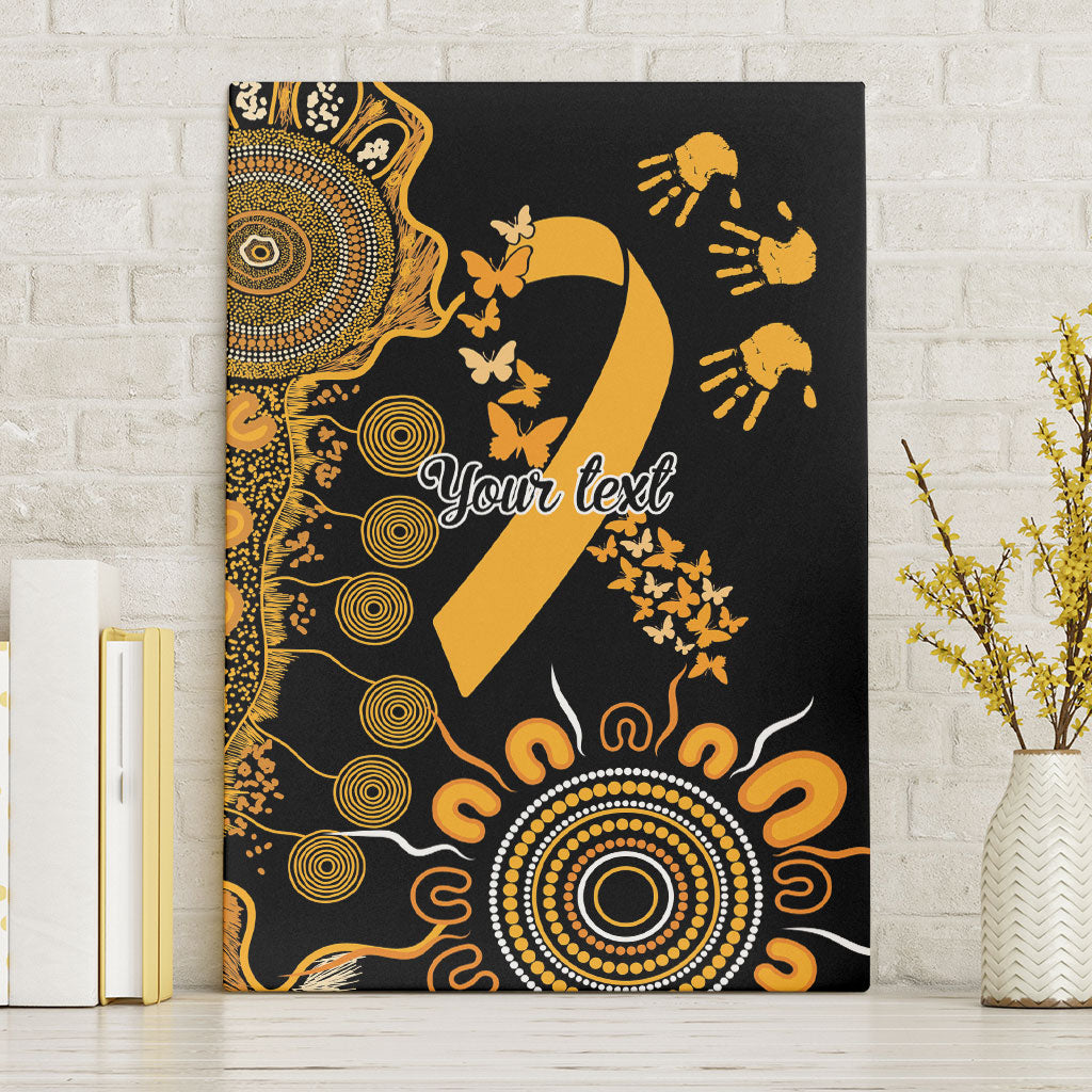 Hope For Childhood Cancer Support Personalised Canvas Wall Art Aboriginal Gold Ribbon Dot Painting